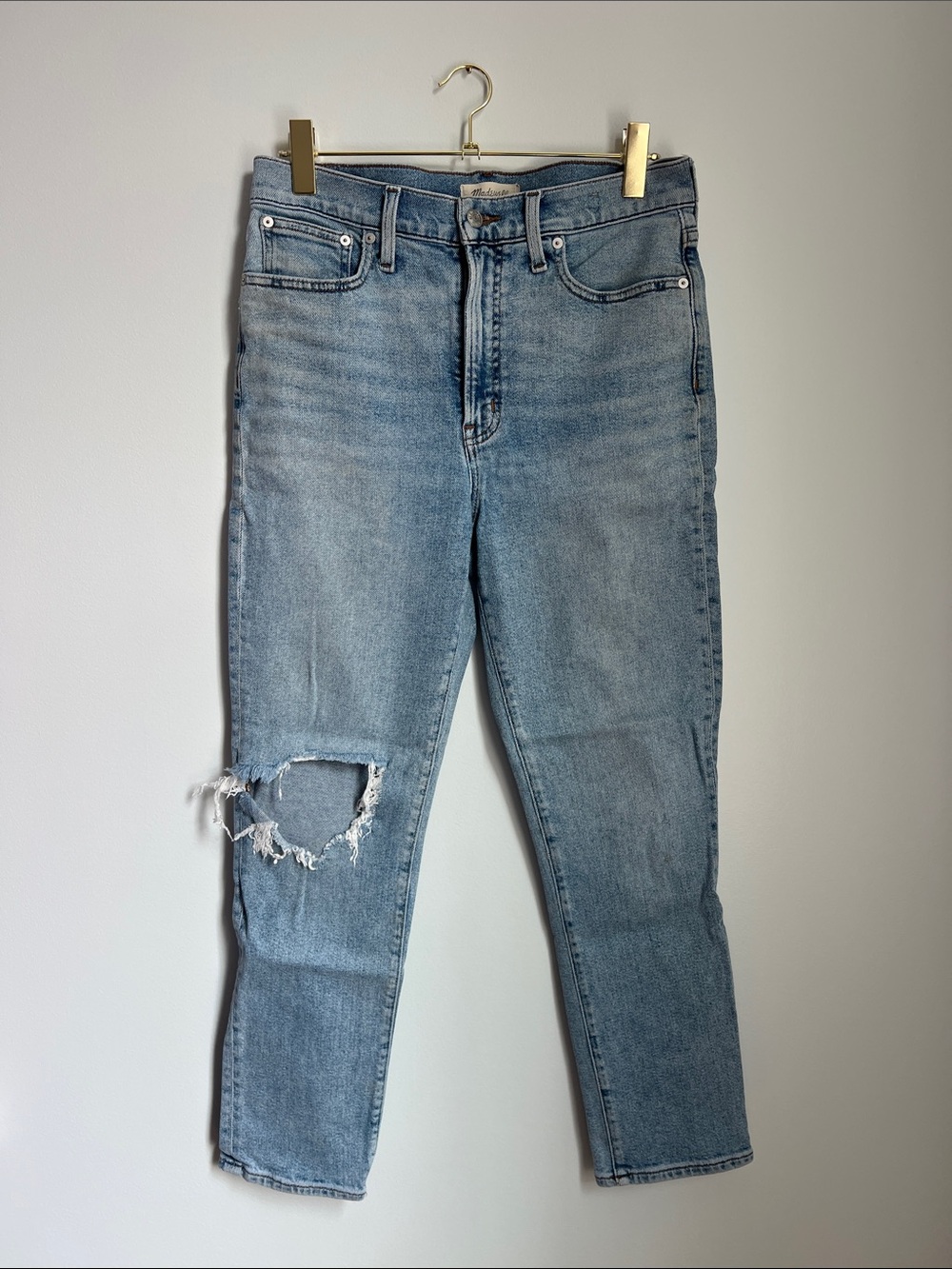 Madewell | The Perfect Vintage Jean Light Blue High-Rise Distressed Size 29